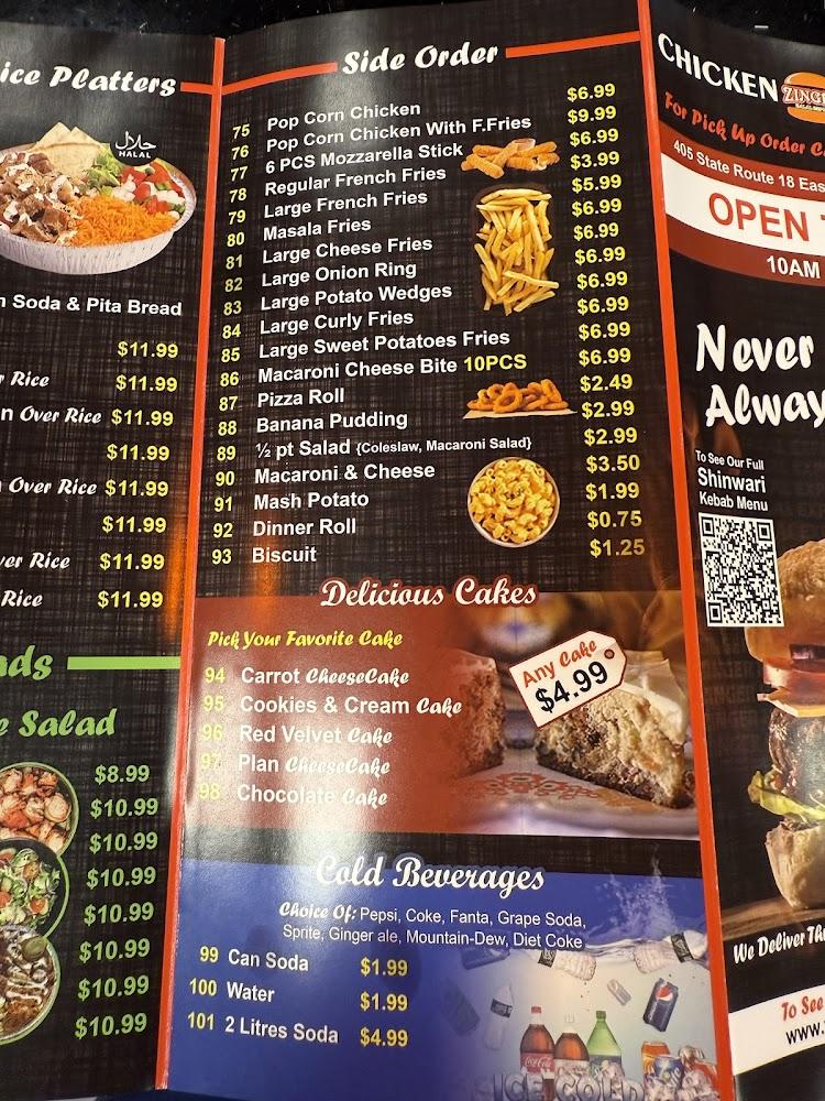 Zinger Halal Express - Menu Scan 1