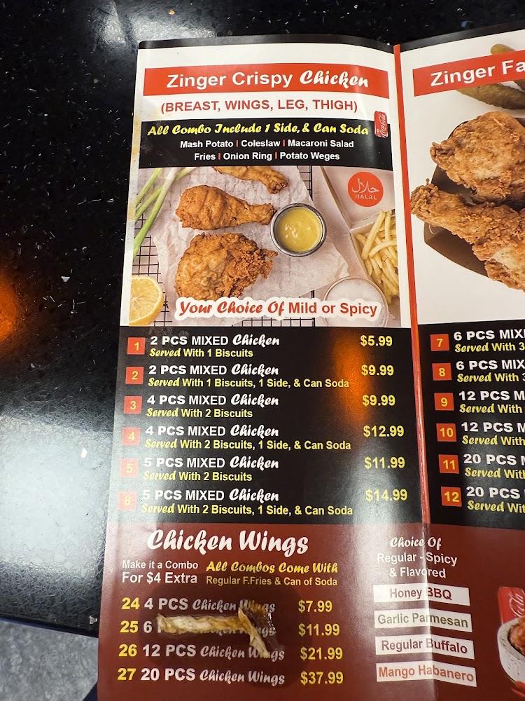 Zinger Halal Express - Menu Scan 2